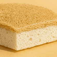 Load image into Gallery viewer, Dual-Sided Cellulose &amp; Loofah Dish Sponge 2-Pack