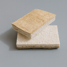 Load image into Gallery viewer, Dual-Sided Cellulose &amp; Loofah Dish Sponge 2-Pack