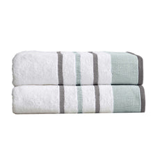Load image into Gallery viewer, Decorative Cotton Stripe Bath Towel Set - Noelle Collection