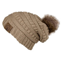 Load image into Gallery viewer, Deadwood Trading Brina- Slouch Beanie with Pom Pom - Winter Skull Cap for Women