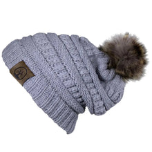 Load image into Gallery viewer, Deadwood Trading Brina- Slouch Beanie with Pom Pom - Winter Skull Cap for Women
