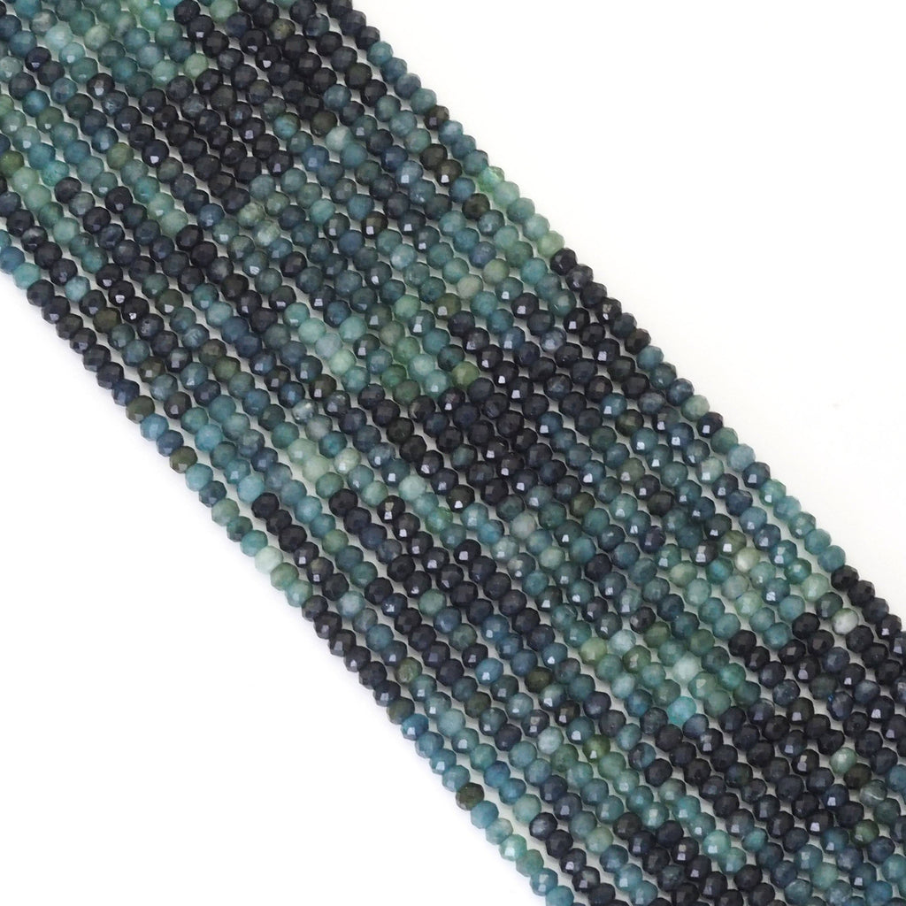 2x3mm Genuine Blue Tourmaline Faceted Rondelle Beads, Sku#U1