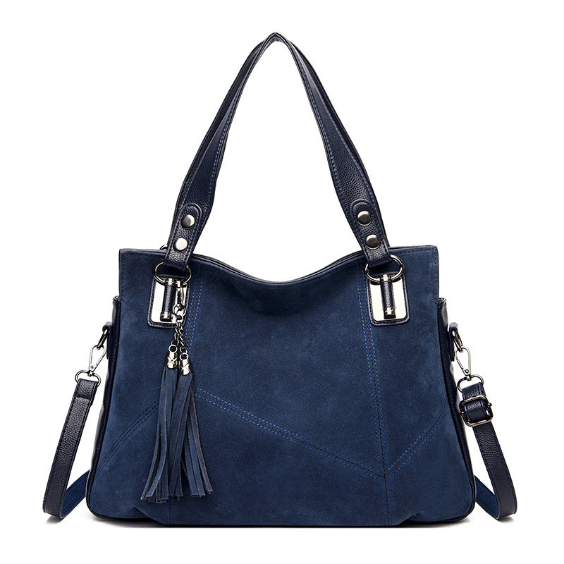 Women's Retro Tassel Suede Crossbody Bag | Vintage European Style Handbag with Multiple Pockets