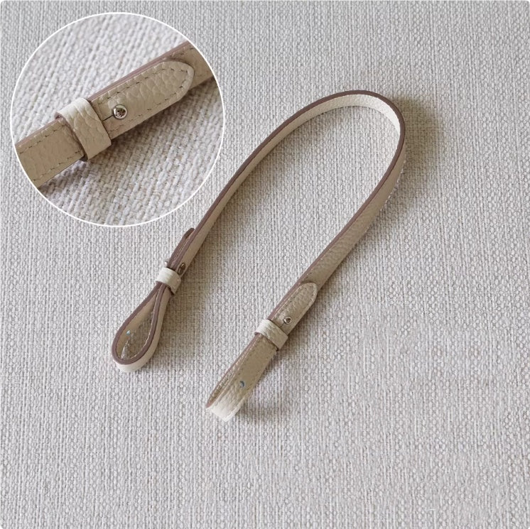 Genuine Leather Bag Strap Replacement – Adjustable Spaghetti Shoulder Strap with Gold & Silver Stud Detail