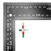 Load image into Gallery viewer, Colorful Oval CZ Cross Charm, Sku#LK945
