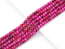 Load image into Gallery viewer, Natural Quality Fuchsia Tiger Eye Rondelle Faceted Beads, Sku#UA293