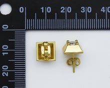 Load image into Gallery viewer, CZ Square Stud Earrings, Sku#B193