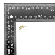 Load image into Gallery viewer, Clear CZ Mushroom Gold Silver Stud Earrings, Sku#A177