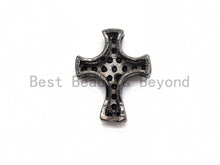 Load image into Gallery viewer, Black CZ Pave On Black Micro Pave Cross Spacer, sku#C100
