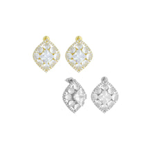 Load image into Gallery viewer, Baguette Diamond CZ Gold Silver Marquise shape Stud Earrings, Sku#L737