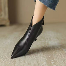 Load image into Gallery viewer, Women's Kitten Heel Ankle Boots – Pointed Toe Back Zipper | French-Style Chic