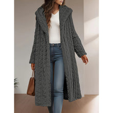 Load image into Gallery viewer, Fashion Long Solid Color Long Sleeve Hooded Wool Women's Coat