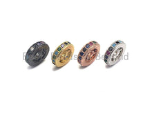 Load image into Gallery viewer, Multicolor CZ Micro Pave Wheel Spacer Beads, Cubic Zirconia Spacer beads, Bracelet spacers, 6mm/8mm/10mm,sku# C108