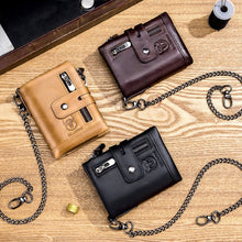 Load image into Gallery viewer, Retro Genuine Leather Bifold Wallet with Dual Zippers | Coin &amp; Card Organizer