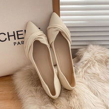 Load image into Gallery viewer, Chanel-Style Pointed-Toe Flat Shoes for Women – Mary Jane PU Leather Flats
