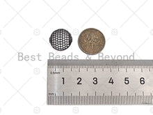 Load image into Gallery viewer, CZ Micro Pave Flat Oval Spacer Beads with Clear CZ for Bracelet/Necklace, Cubic Zirconia Spacer Beads, 15x14mm, Sku#C114
