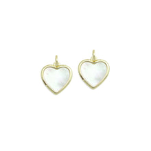 Load image into Gallery viewer, White Pearl Gold Heart Charm Pendant,Sku#LX879