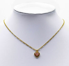 Load image into Gallery viewer, Gold Gemstone Heart Charm, Sku#LY15