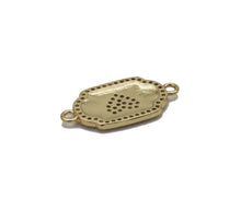 Load image into Gallery viewer, Gold Cobalt CZ Evil Eye Heart Connector Charm, Sku#LK715