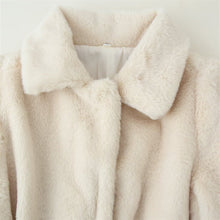 Load image into Gallery viewer, Lapel Women's Casual Slim-fit Solid Color Belt-effect Faux Fur Coat