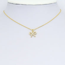 Load image into Gallery viewer, Gold Clear CZ Bowknot Charm Pendant, Sku#LK974