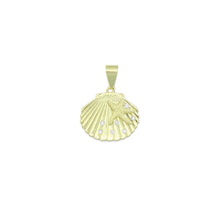 Load image into Gallery viewer, CZ Gold Starfish On Shell Charm Pendant, Sku#LK1159