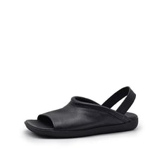 Load image into Gallery viewer, Women's Square Toe Roman Flat Sandals | Open Toe Beach Sandals | Soft PU Leather Slides