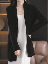 Load image into Gallery viewer, Womens Stylish Loose-fitting Mid-length Knit Cardigan