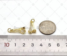 Load image into Gallery viewer, CZ Micro Pave Spoon Fork Shape Pendant, 18K Gold Filled Spoon Fork Charm, Necklace Bracelet Charm Pendant,Sku#LD166