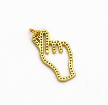 Load image into Gallery viewer, CZ Love You Gesture Charm, Sku#B201