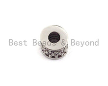 Load image into Gallery viewer, CZ Big Hole Drum Barrel Fuchsia Micro Pave Beads, Gold/Rose Gold/Silver/Black Cubic Zirconia Spacer Beads, DIY Jewelry, 6x7mm, sku#X44