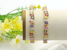 Load image into Gallery viewer, Colorful CZ Cuff Bracelet, Sku#X29
