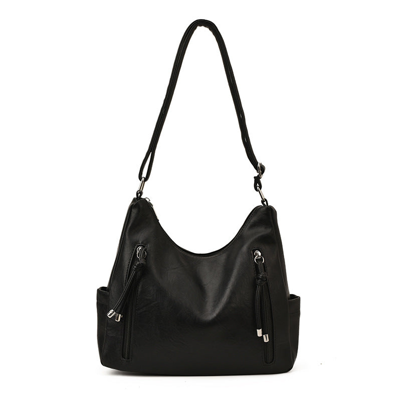 Women's Retro Bucket Crossbody Bag – High-Capacity PU Leather Shoulder Bag