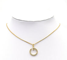 Load image into Gallery viewer, Gold silver CZ Nail Circle Charm, Sku#F1471