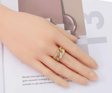 Load image into Gallery viewer, CZ Oval Link Adjustable Ring, Sku#LD238