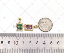 Load image into Gallery viewer, CZ Rectangle Charm, Sku#LK519