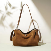 Load image into Gallery viewer, Women's Genuine Suede Leather Crossbody Pillow Bag | Double Strap Shoulder Bag