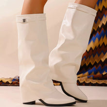 Load image into Gallery viewer, Women's Pointed Toe Block Heel Boots | Stable High Heel | PU Leather Ankle Boots