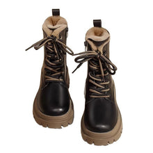 Load image into Gallery viewer, Women's Fleece-Lined Chunky Heel Dr. Boots | Sequin Mid-Calf Side Zipper
