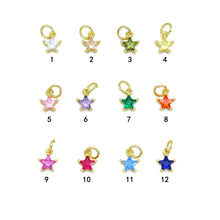 Load image into Gallery viewer, Colorful CZ Celestial Star Charm, Mini Star Charm, Sku#LX525