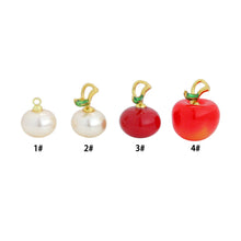 Load image into Gallery viewer, White Pearl Red Apple Charm Pendant,Sku#A489