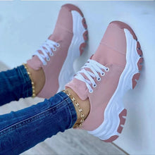 Load image into Gallery viewer, Women's Lace-Up Platform Sneakers | Microfiber Casual Walking Shoes