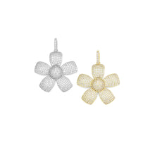 Load image into Gallery viewer, Gold Silver CZ Flower Charm, Sku#ML73/F489