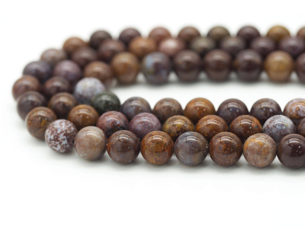 Natural Red Ocean Jasper Round Smooth Beads, Sku#U1335