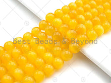 Load image into Gallery viewer, Cat's Eye Yellow/White Round Beads, 6mm/8mm/10mm/12mm Smooth