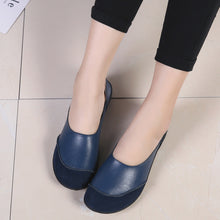 Load image into Gallery viewer, Women's Korean Casual Slip-On Loafers | Low Heel Round Toe Leather Shoes