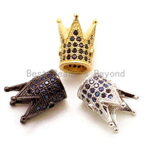 Load image into Gallery viewer, CZ King Crown Black Micro Pave Beads, Cubic Zirconia Crown Space Beads,Men's Women's Jewelry Making, 10x8mm, Sku#G114