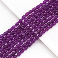 Load image into Gallery viewer, Rice Shape Faceted Purple Jade Beads, Sku#U1717