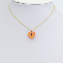 Load image into Gallery viewer, Red Enamel Gold Half Litchi Charm Pendant,Sku#LK1234