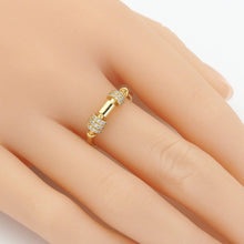Load image into Gallery viewer, Gold Silver CZ Tube Shape Adjustable Ring, Sku#B374